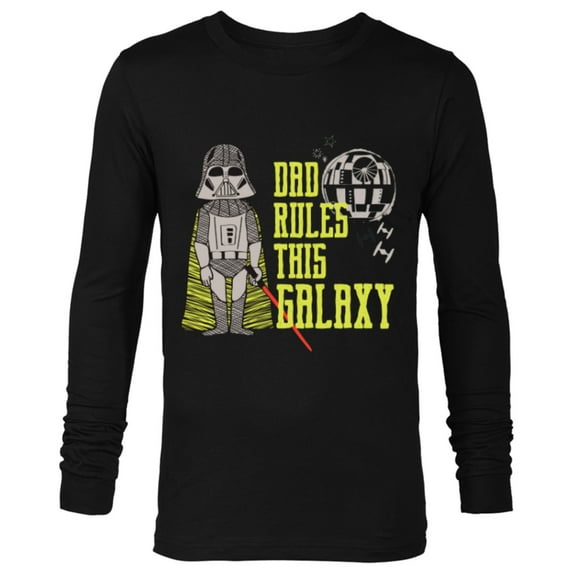Star Wars Cute Darth Vader Dad Rules This Galaxy - Long Sleeve T-Shirt for Men - Customized-Black