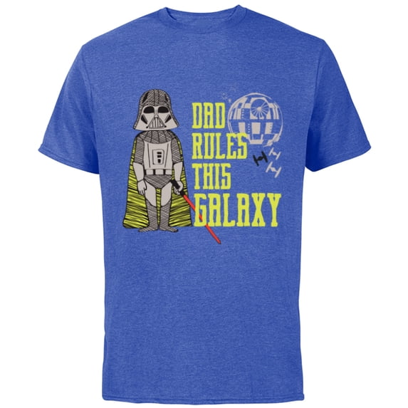 Star Wars Cute Darth Vader Dad Rules This Galaxy - Short Sleeve Cotton T-Shirt for Adults - Customized-Royal Heather