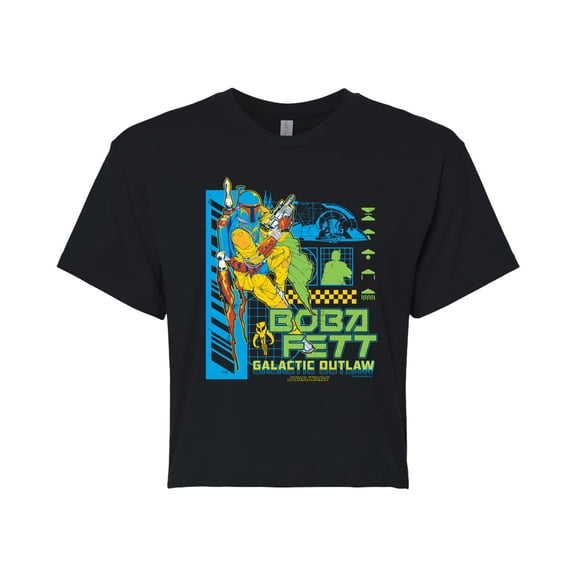 Star Wars - Dark Digital Boba Fett - Juniors Cropped Tee