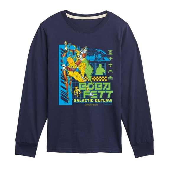 Star Wars - Dark Digital Boba Fett - Toddler And Youth Long Sleeve Tee