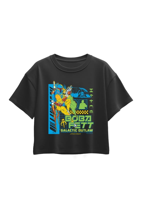 - Dark Digital Boba Fett - Youth Girls Boxy T-Shirt