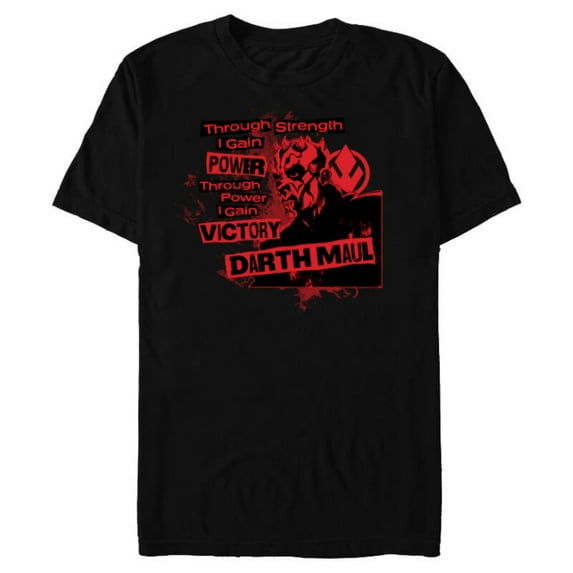 Star Wars Dark Side Darth Maul Sith Strength Power Victory - Short Sleeve Blended T-Shirt for Adults - Customized-Black