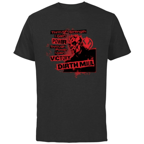 Star Wars Dark Side Darth Maul Sith Strength Power Victory - Short Sleeve Cotton T-Shirt for Adults - Customized-Black