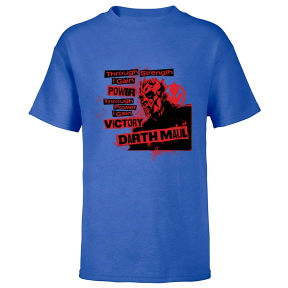 Star Wars Dark Side Darth Maul Sith Strength Power Victory - Short Sleeve T-Shirt for Kids - Customized-Royal