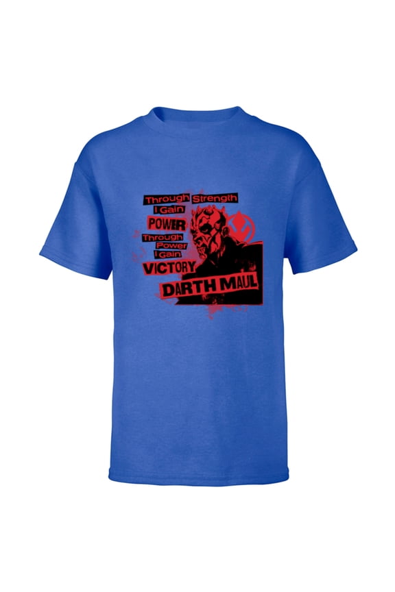 Dark Side Darth Maul Sith Strength Power Victory - Short Sleeve T-Shirt for Kids - Customized-Royal