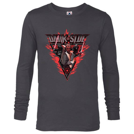 Star Wars Dark Side Darth Vader Darth Maul Kylo Ren Flames - Long Sleeve T-Shirt for Men - Customized-Charcoal Heather