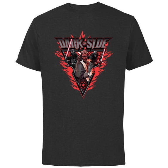Star Wars Dark Side Darth Vader Darth Maul Kylo Ren Flames - Short Sleeve Cotton T-Shirt for Adults - Customized-Black