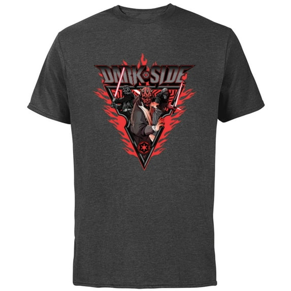 Star Wars Dark Side Darth Vader Darth Maul Kylo Ren Flames - Short Sleeve Cotton T-Shirt for Adults - Customized-Charcoal