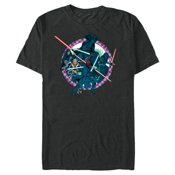 Star Wars Dark Side Darth Vader Villains of the Galaxy Vivid - Short Sleeve Blended T-Shirt for Adults - Customized-Dark Heather