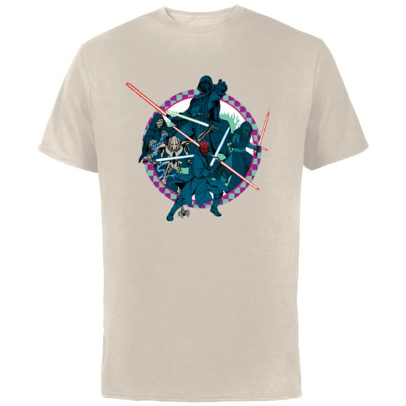 Star Wars Dark Side Darth Vader Villains of the Galaxy Vivid - Short Sleeve Cotton T-Shirt for Adults - Customized-Natural