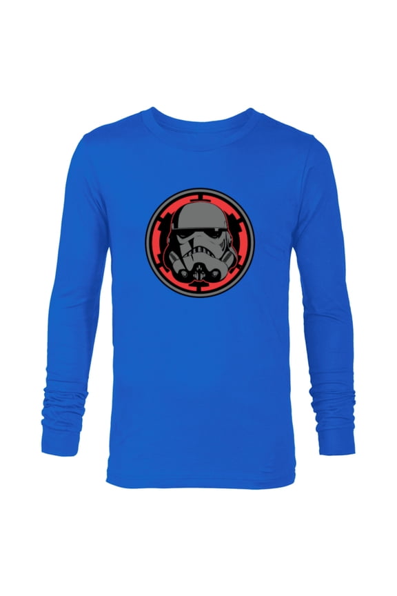 Dark Side Stormtrooper Helmet and Empire Symbol - Long Sleeve T-Shirt for Men - Customized-Navy