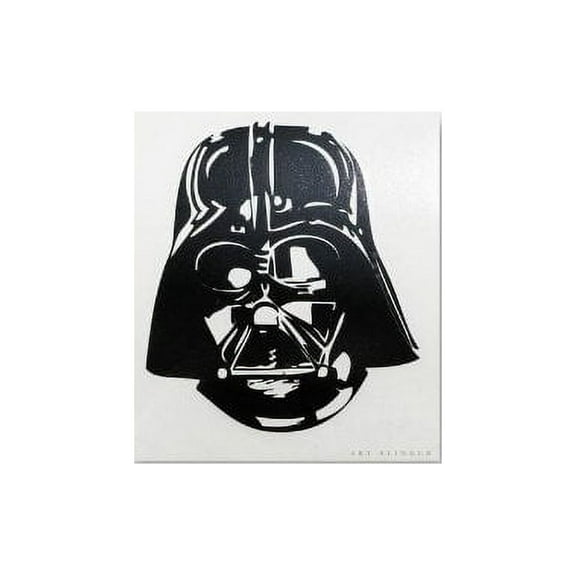 Star Wars Darth Helmet Rub On Sticker - Black