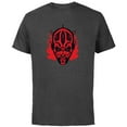 thumbnail image 1 of Star Wars Darth Maul Dark Side Villains Head Gothic Flames - Short Sleeve Cotton T-Shirt for Adults - Customized-Charcoal, 1 of 5
