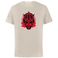 thumbnail image 1 of Star Wars Darth Maul Dark Side Villains Head Gothic Flames - Short Sleeve Cotton T-Shirt for Adults - Customized-Natural, 1 of 5