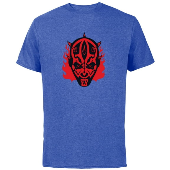 Star Wars Darth Maul Dark Side Villains Head Gothic Flames - Short Sleeve Cotton T-Shirt for Adults - Customized-Royal Heather