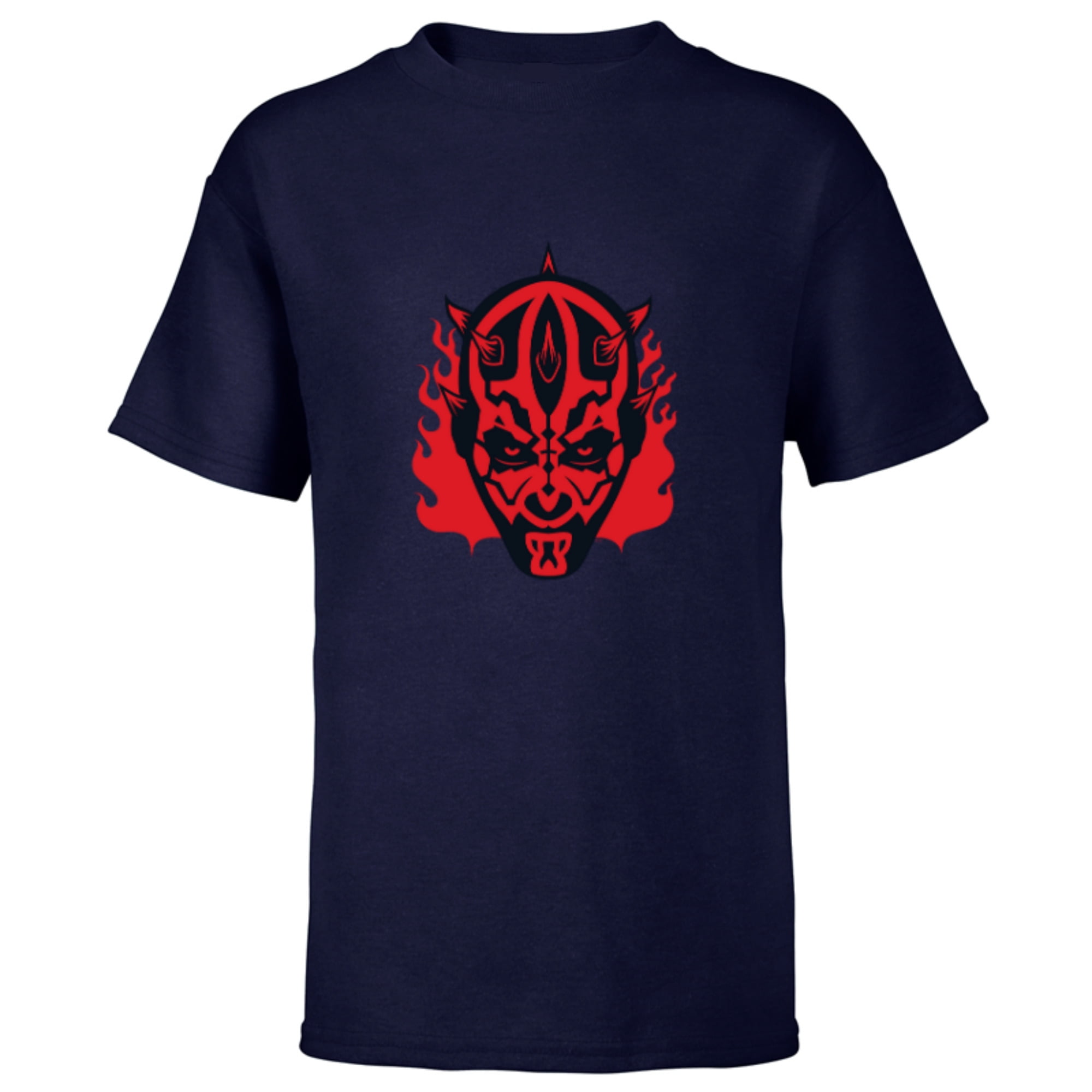 Star Wars Darth Maul Dark Side Villains Head Gothic Flames - Short ...