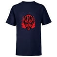 thumbnail image 1 of Star Wars Darth Maul Dark Side Villains Head Gothic Flames - Short Sleeve T-Shirt for Kids - Customized-Navy, 1 of 5