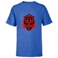 thumbnail image 1 of Star Wars Darth Maul Dark Side Villains Head Gothic Flames - Short Sleeve T-Shirt for Kids - Customized-Royal, 1 of 5
