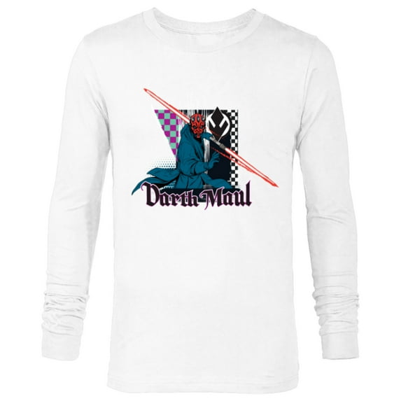 Star Wars Darth Maul Dark Side Villains Sith Checkered - Long Sleeve T-Shirt for Men - Customized-White