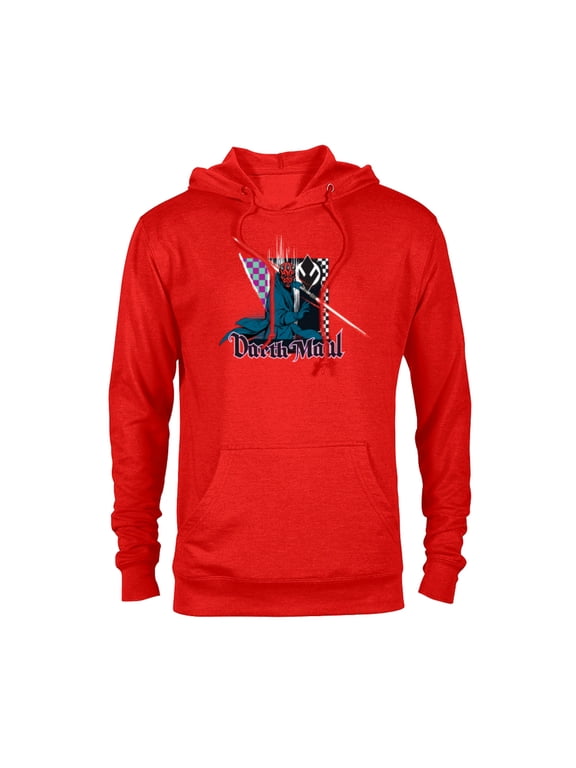 Darth Maul Dark Side Villains Sith Checkered - Pullover Hoodie for Adults - Customized-Red