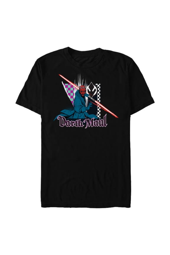 Darth Maul Dark Side Villains Sith Checkered - Short Sleeve Blended T-Shirt for Adults - Customized-Black