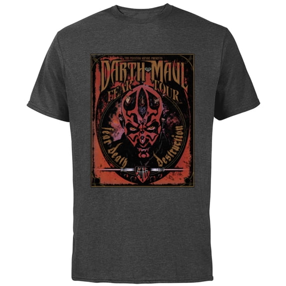 Star Wars Darth Maul Fear Tour Band - Short Sleeve Cotton T-Shirt for Adults - Customized-Charcoal