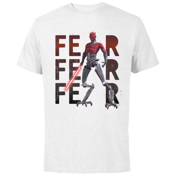 Star Wars Darth Maul Fear on Repeat - Short Sleeve Cotton T-Shirt for Adults - Customized-White