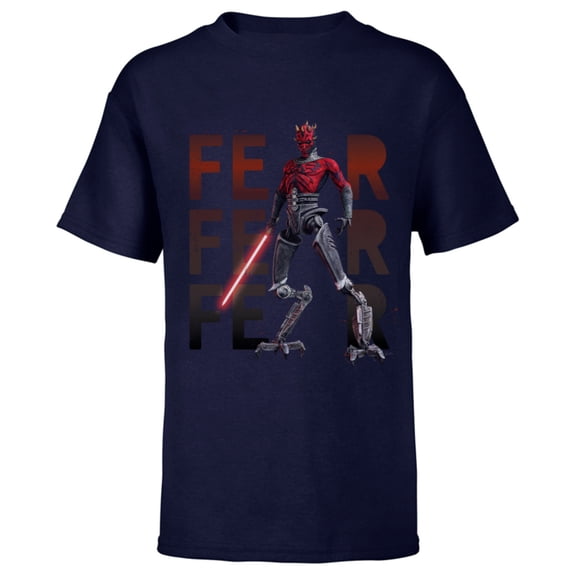 Star Wars Darth Maul Fear on Repeat - Short Sleeve T-Shirt for Kids – Customized-Navy