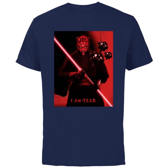 Star Wars Darth Maul I Am Fear- Short Sleeve Cotton T-Shirt for Adults - Customized-Navy