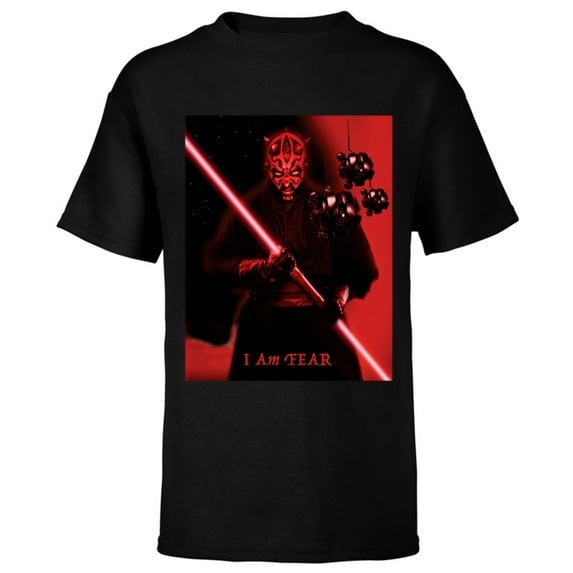 Star Wars Darth Maul I Am Fear- Short Sleeve T-Shirt for Kids - Customized-Black
