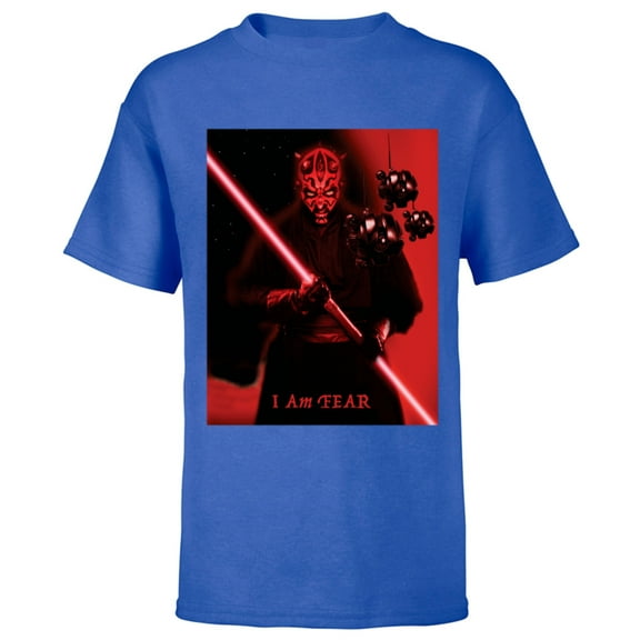 Star Wars Darth Maul I Am Fear- Short Sleeve T-Shirt for Kids - Customized-Royal