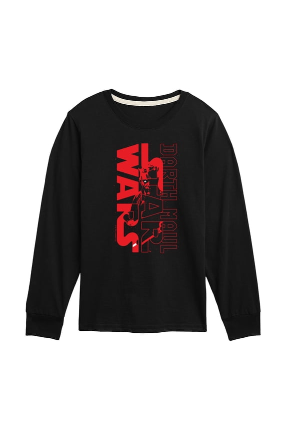 - Darth Maul Logo - Youth Boys Long Sleeve Graphic T-Shirt