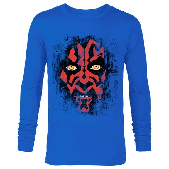 Star Wars Darth Maul Weathered Face - Long Sleeve T-Shirt for Men - Customized-Royal