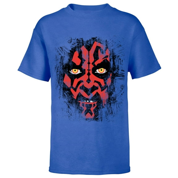 Star Wars Darth Maul Weathered Face - Short Sleeve T-Shirt for Kids - Customized-Royal