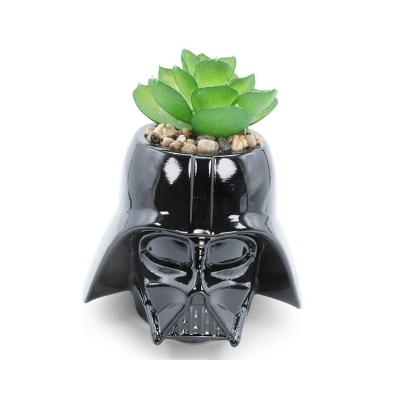 Star Wars Darth Vader 3-Inch Ceramic Mini Planter with Artificial Succulent