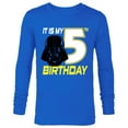 thumbnail image 1 of Star Wars Darth Vader 5th Birthday - Long Sleeve T-Shirt for Men - Customized-Royal, 1 of 5