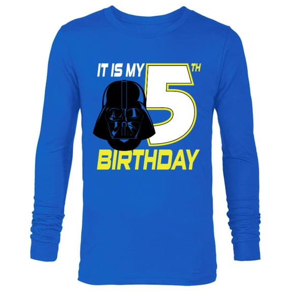 Star Wars Darth Vader 5th Birthday - Long Sleeve T-Shirt for Men - Customized-Royal