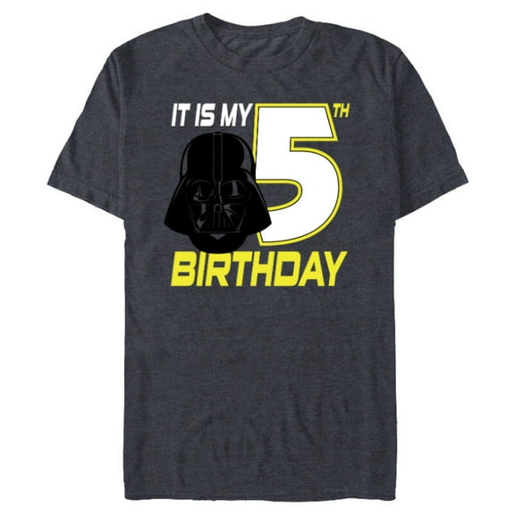 Star Wars Darth Vader 5th Birthday - Short Sleeve Blended T-Shirt for Adults - Customized-Navy Heather