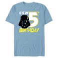 thumbnail image 1 of Star Wars Darth Vader 5th Birthday - Short Sleeve Blended T-Shirt for Adults - Customized-Ocean Blue, 1 of 5