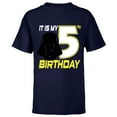 thumbnail image 1 of Star Wars Darth Vader 5th Birthday - Short Sleeve T-Shirt for Kids - Customized-Navy, 1 of 5