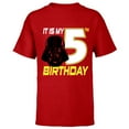 thumbnail image 1 of Star Wars Darth Vader 5th Birthday - Short Sleeve T-Shirt for Kids - Customized-Red, 1 of 5