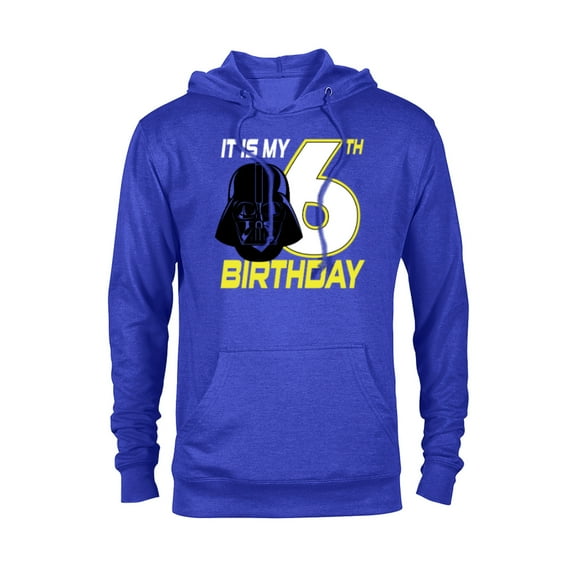 Star Wars Darth Vader 6th Birthday - Pullover Hoodie for Adults - Customized-Royal Heather