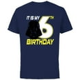 thumbnail image 1 of Star Wars Darth Vader 6th Birthday - Short Sleeve Cotton T-Shirt for Adults - Customized-Navy, 1 of 5