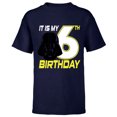 thumbnail image 1 of Star Wars Darth Vader 6th Birthday - Short Sleeve T-Shirt for Kids - Customized-Navy, 1 of 5