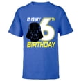 thumbnail image 1 of Star Wars Darth Vader 6th Birthday - Short Sleeve T-Shirt for Kids - Customized-Royal, 1 of 5