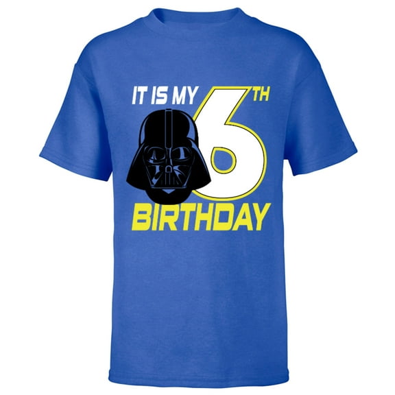 Star Wars Darth Vader 6th Birthday - Short Sleeve T-Shirt for Kids - Customized-Royal