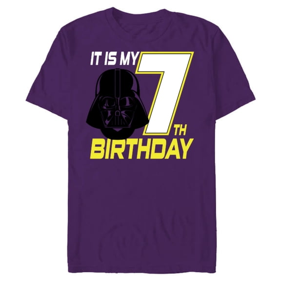 Star Wars Darth Vader 7th Birthday - Short Sleeve Blended T-Shirt for Adults - Customized-Purple