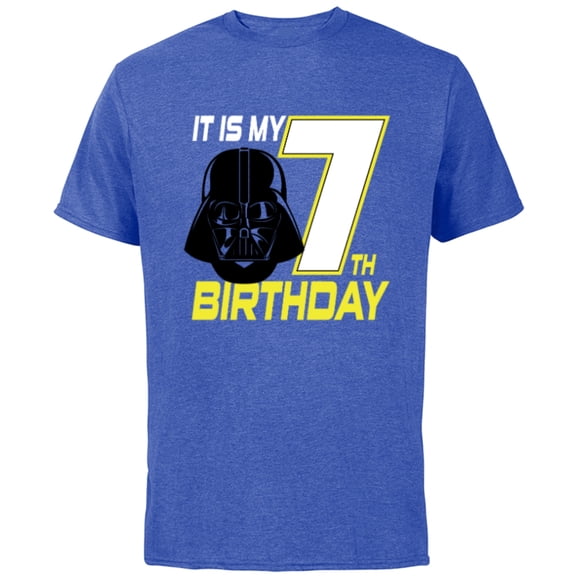 Star Wars Darth Vader 7th Birthday - Short Sleeve Cotton T-Shirt for Adults - Customized-Royal Heather