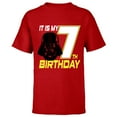 thumbnail image 1 of Star Wars Darth Vader 7th Birthday - Short Sleeve T-Shirt for Kids - Customized-Red, 1 of 5