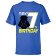 thumbnail image 1 of Star Wars Darth Vader 7th Birthday - Short Sleeve T-Shirt for Kids - Customized-Royal, 1 of 5